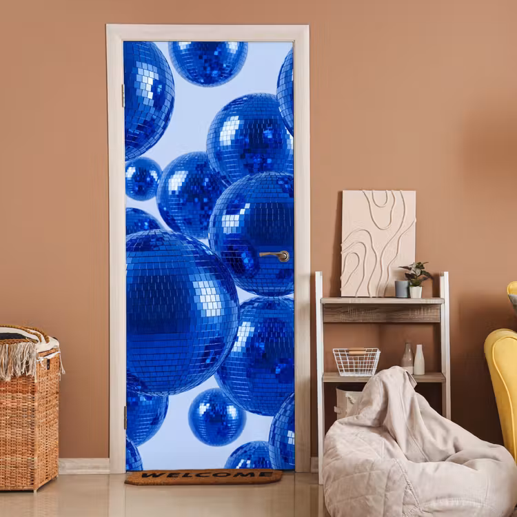 Türtapete - Blaue Discokugel — 2