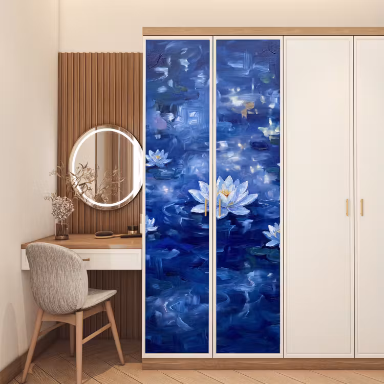Türtapete - Blaue Seerose – Wasser — 4