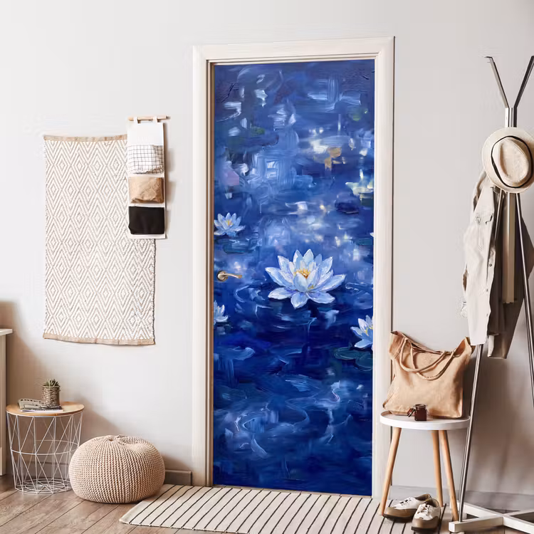 Türtapete - Blaue Seerose – Wasser — 7