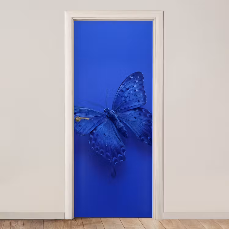 Türtapete - Blauer Schmetterling – Insekt — 1