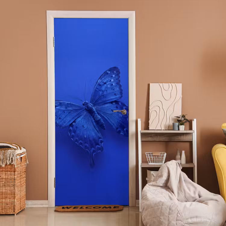 Türtapete - Blauer Schmetterling – Insekt — 2