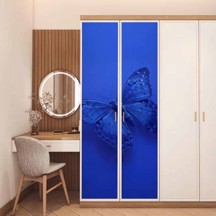 Türtapete - Blauer Schmetterling – Insekt — 4