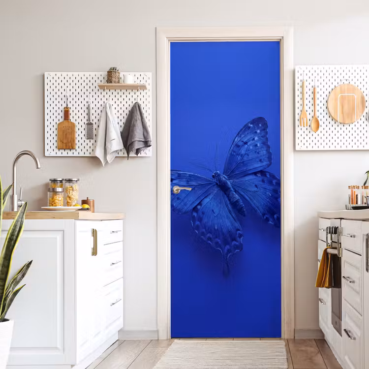 Türtapete - Blauer Schmetterling – Insekt — 6