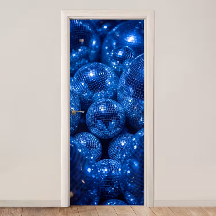 Türtapete - Discobal – Party – Blau — 1