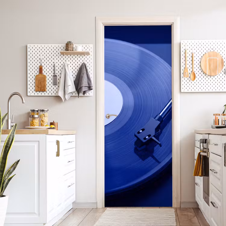 Türtapete - Plattenspieler – Vinyl – Blau — 6