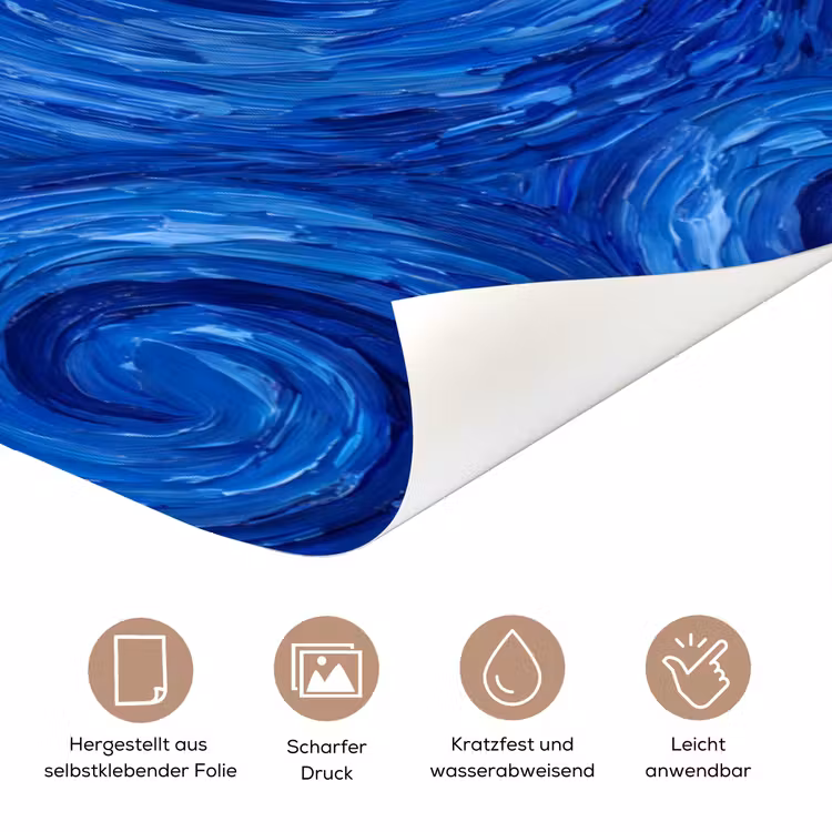 Türtapete - Wirbel – Blau – Modern — 8