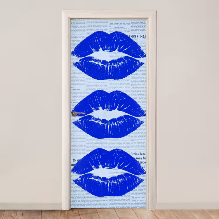 Türtapete - Zeitung „Blaue Lippen“ — 1