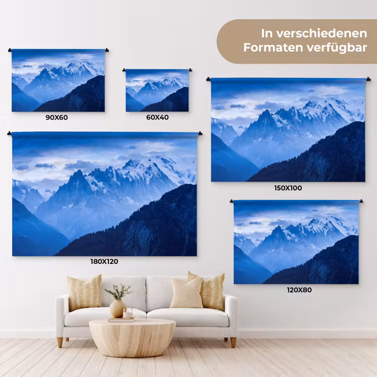 Wandteppich - Berge – Schnee – Blau — 8