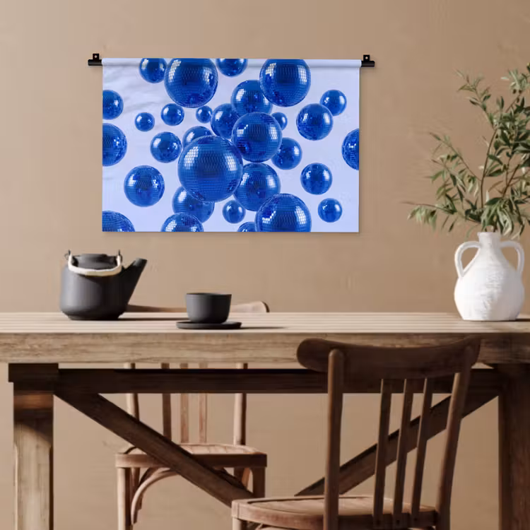 Wandteppich - Blaue Discokugel — 3