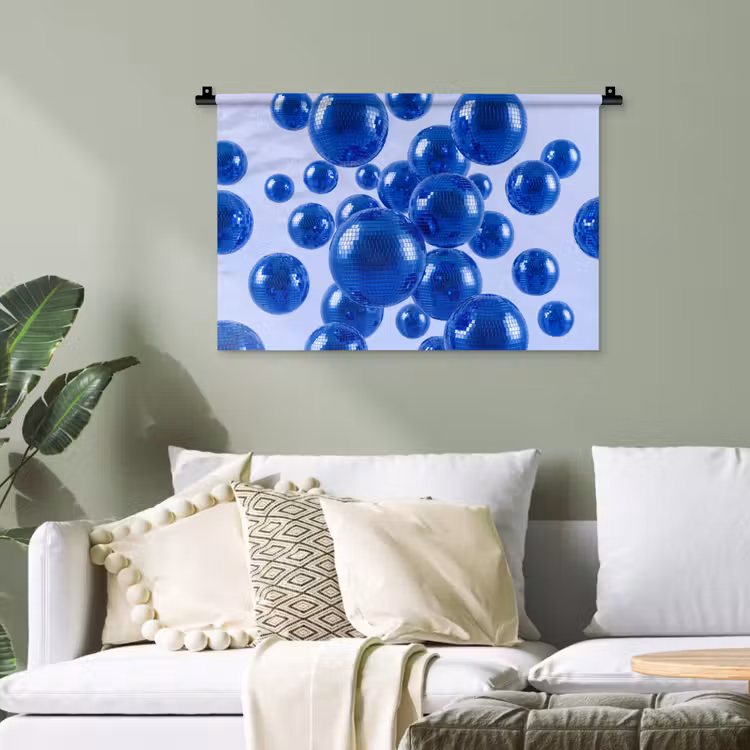 Wandteppich - Blaue Discokugel — 4
