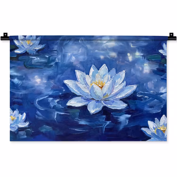 Wandteppich - Blaue Seerose – Wasser — 1