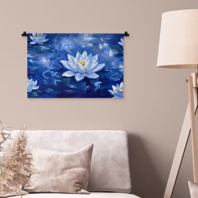 Wandteppich - Blaue Seerose – Wasser — 2
