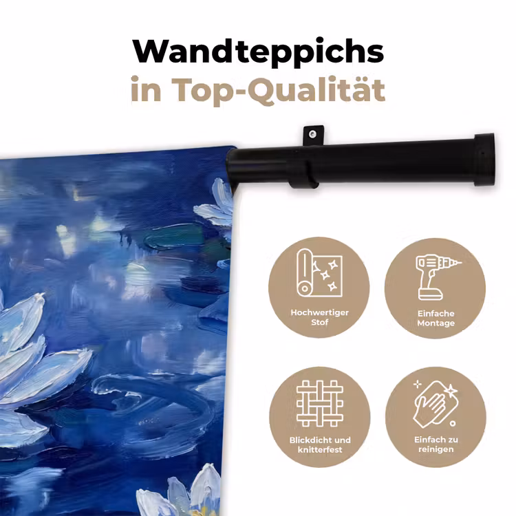 Wandteppich - Blaue Seerose – Wasser — 7