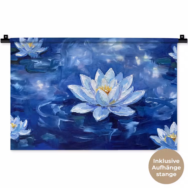 Wandteppich - Blaue Seerose – Wasser — 9