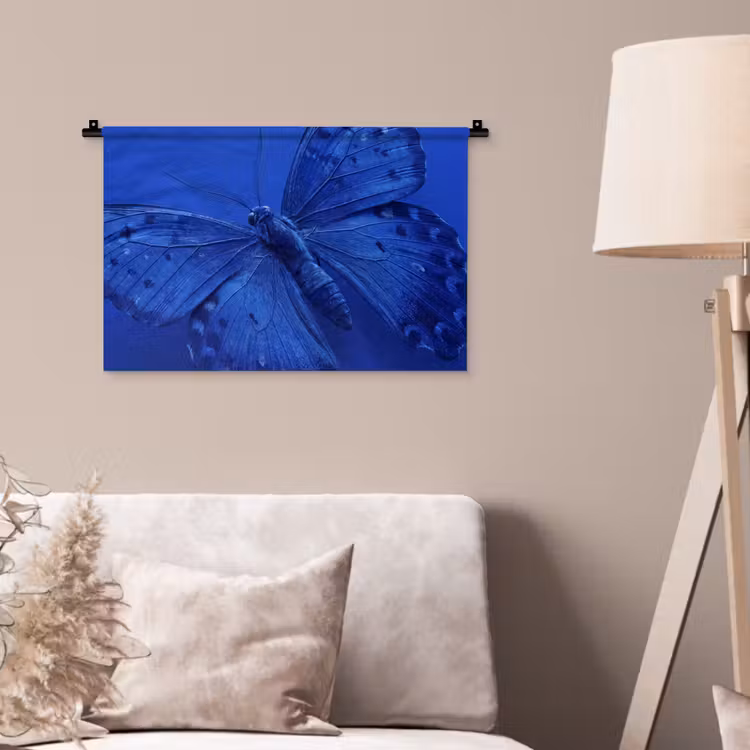 Wandteppich - Blauer Schmetterling – Insekt — 2