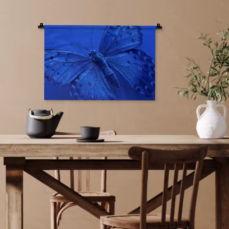 Wandteppich - Blauer Schmetterling – Insekt — 3