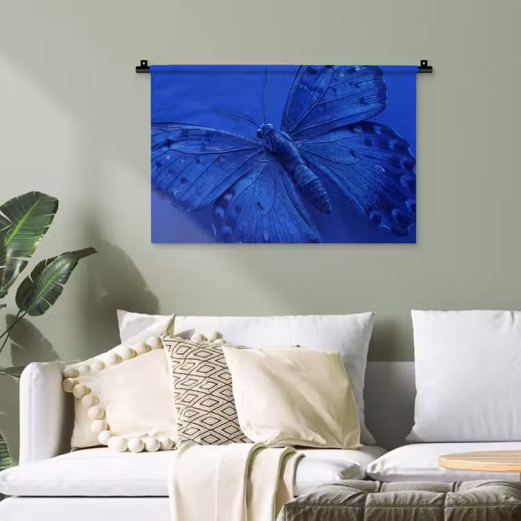 Wandteppich - Blauer Schmetterling – Insekt — 4