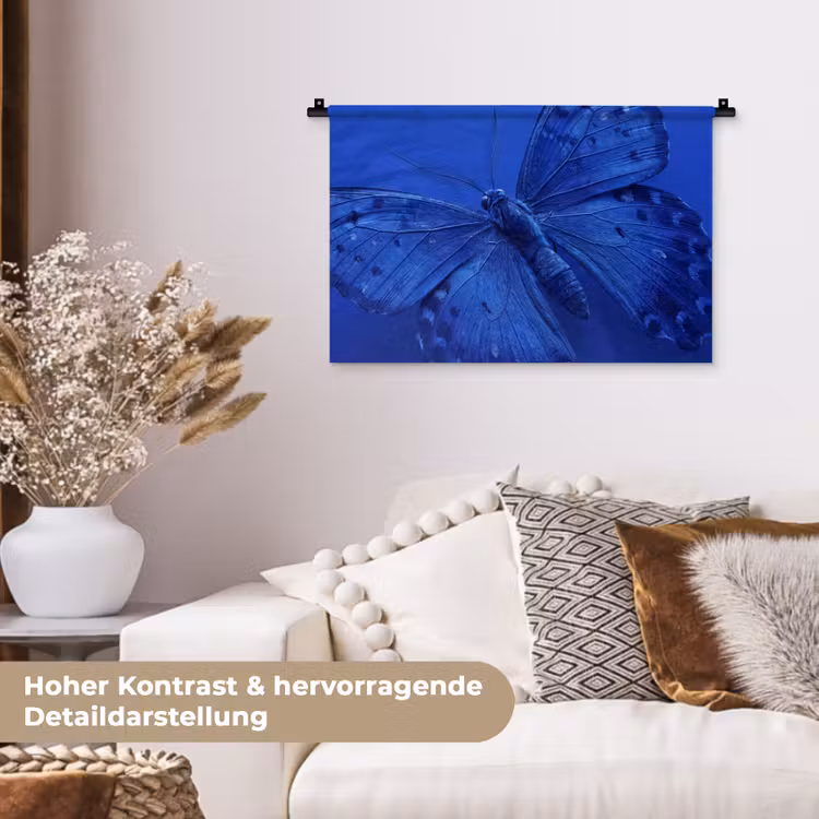 Wandteppich - Blauer Schmetterling – Insekt — 6