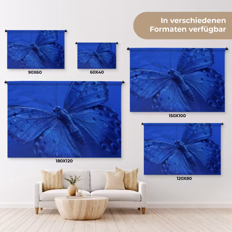 Wandteppich - Blauer Schmetterling – Insekt — 8