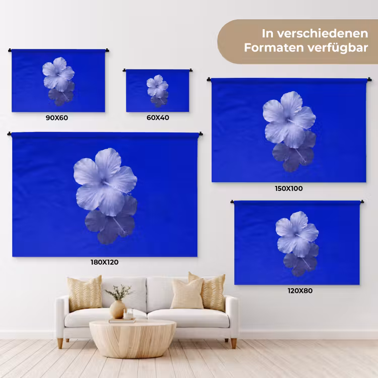 Wandteppich - Blumen – Blau – Natur — 8