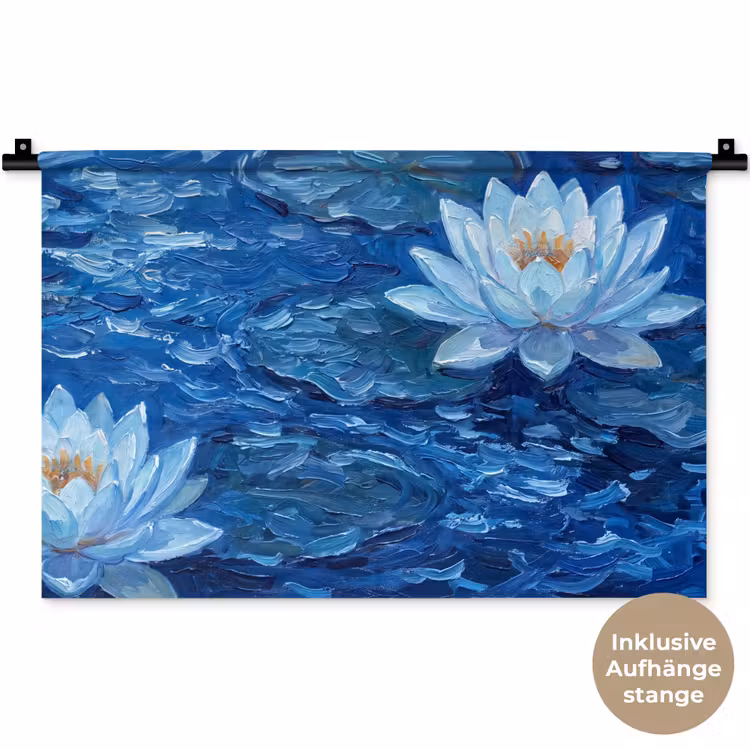 Wandteppich - Blumen – Wasser – Blau — 9