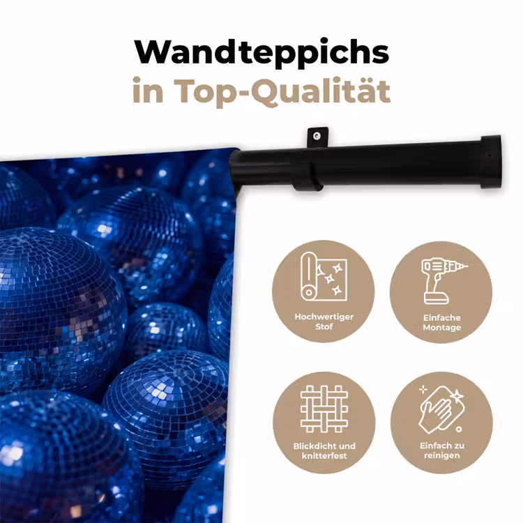 Wandteppich - Discobal – Party – Blau — 7