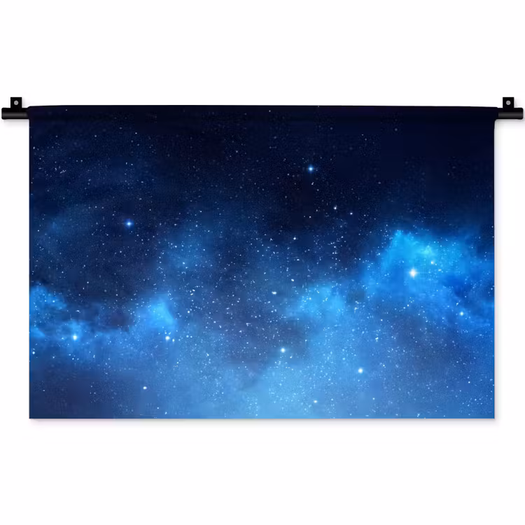 Wandteppich - Sternenhimmel – Nebel – Blau — 1