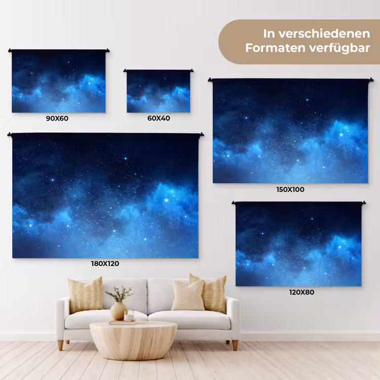 Wandteppich - Sternenhimmel – Nebel – Blau — 8