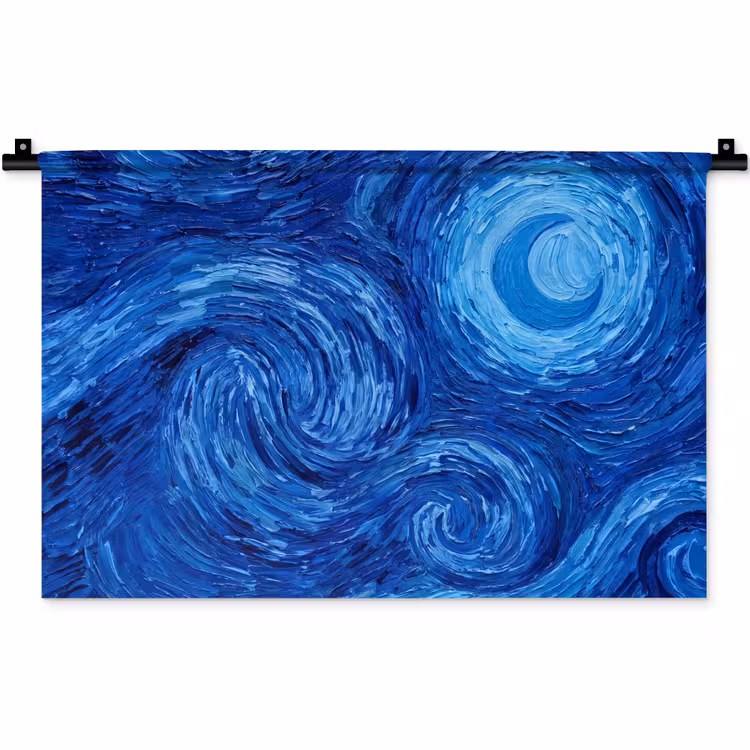 Wandteppich - Wirbel – Blau – Modern — 1