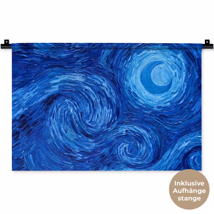 Wandteppich - Wirbel – Blau – Modern — 9