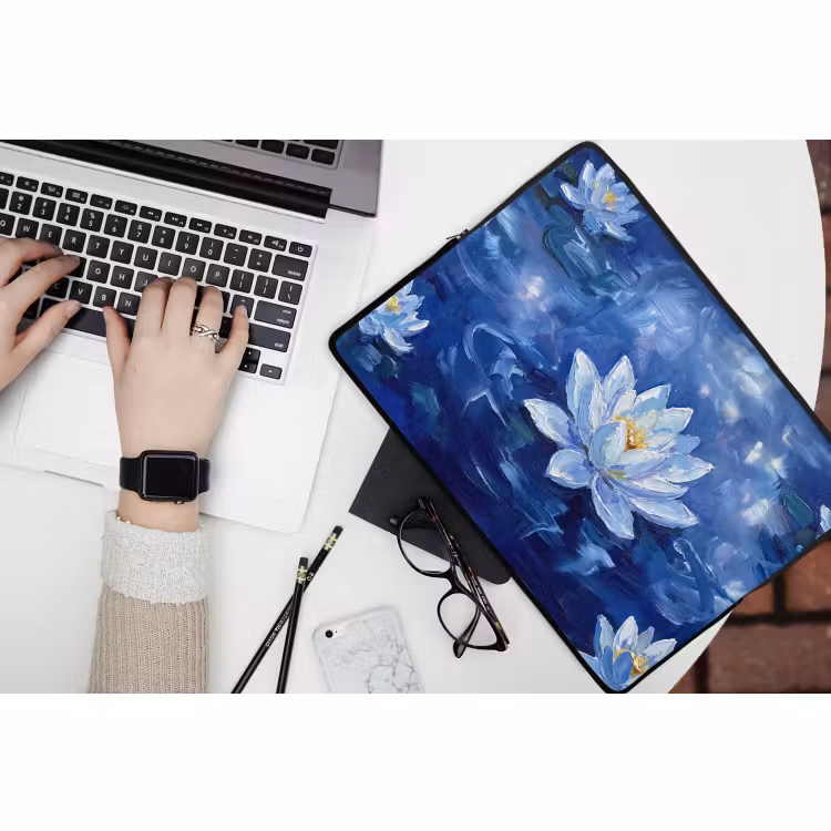 Laptop hülle - Blaue Seerose – Wasser — 3