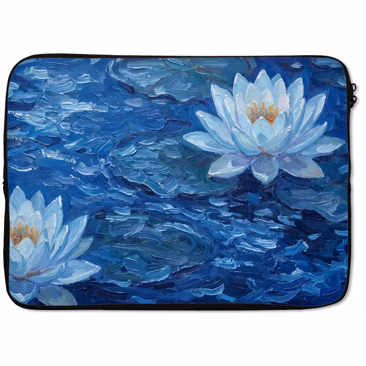 Laptop hülle - Blumen – Wasser – Blau — 1