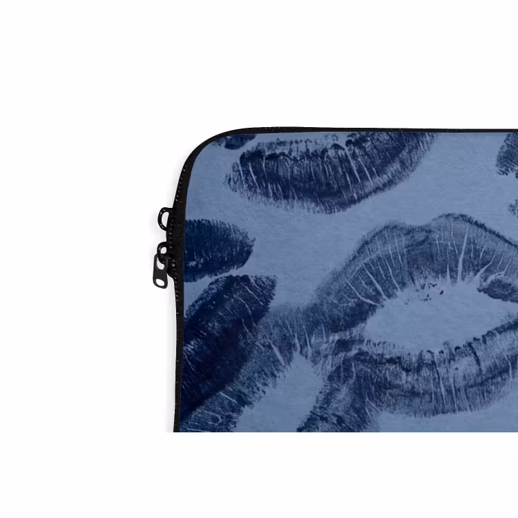 Laptop hülle - Lippen – Muster – Blau — 5