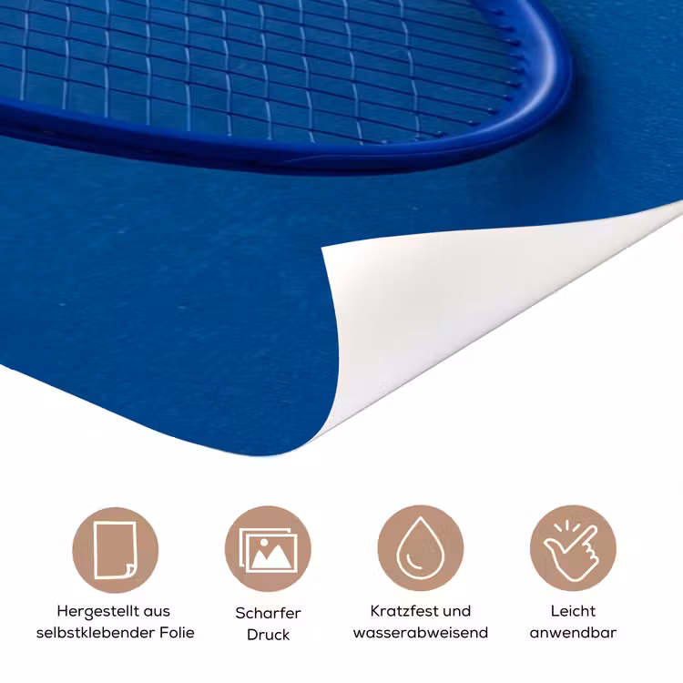 Türtapete - Tennisschläger – Blau – Sport — 8