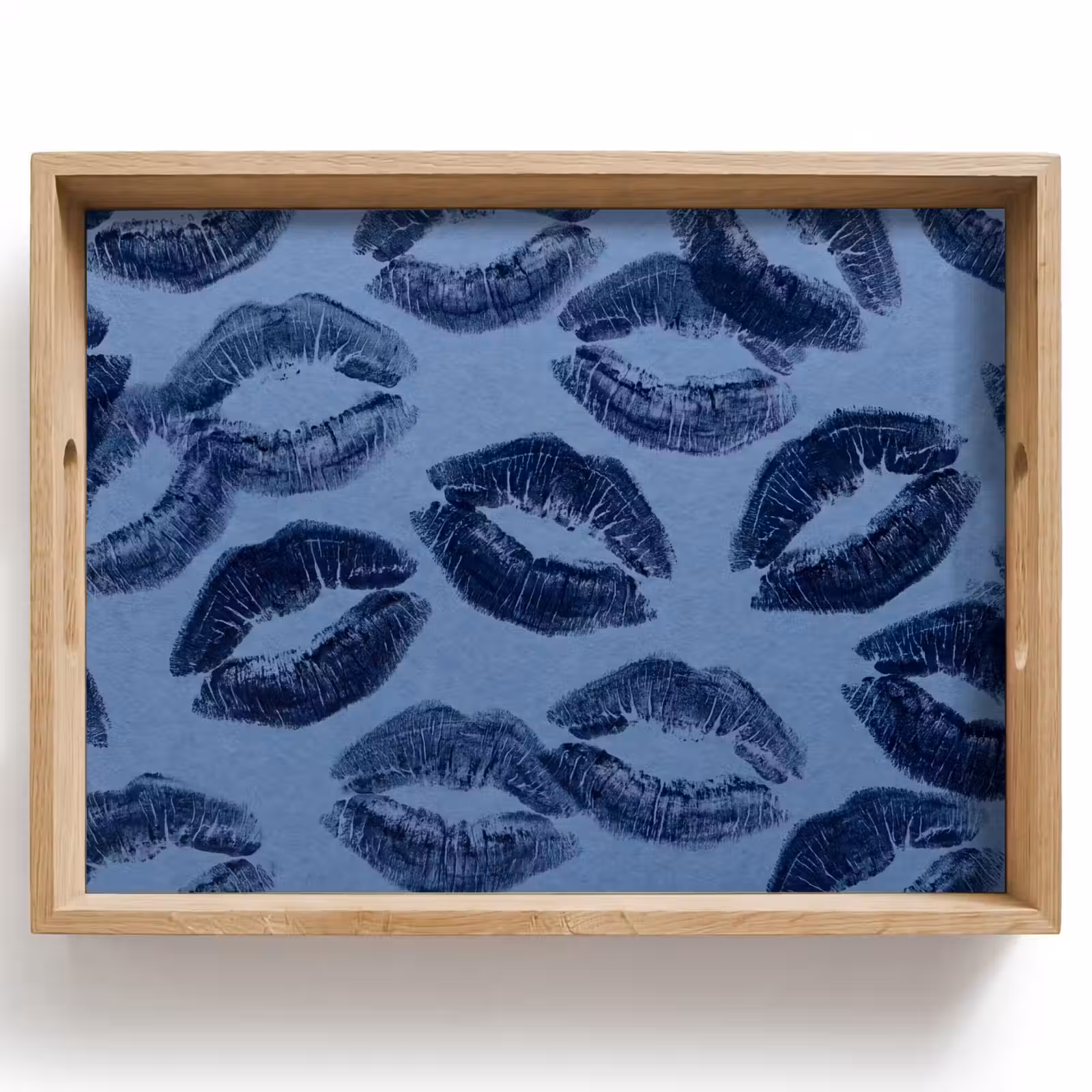 Tablett - Lippen – Muster – Blau — 1