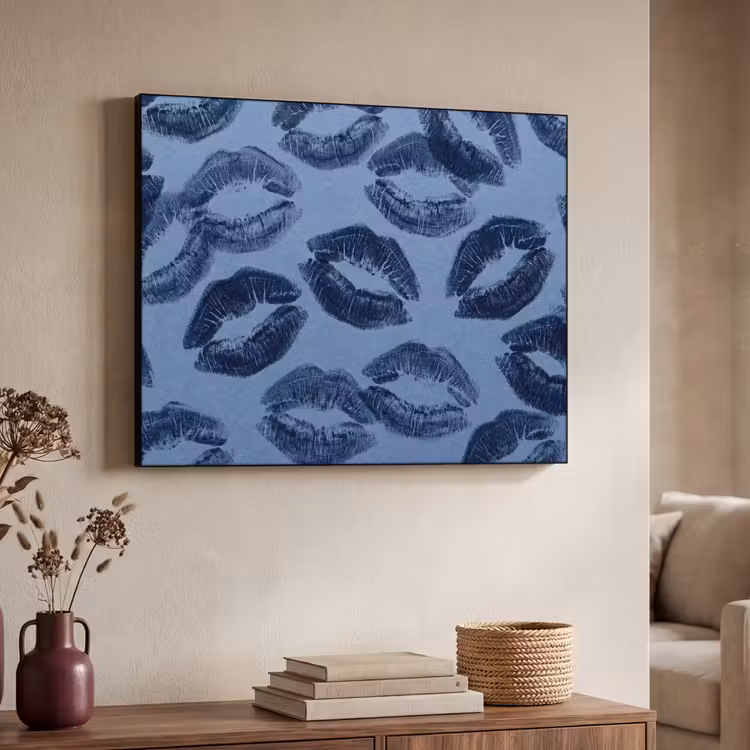 Art Frame - Lippen – Muster – Blau — 3