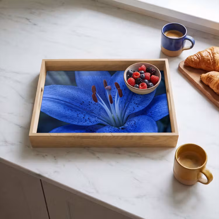 Tablett - Blaue Blume – Natur — 4