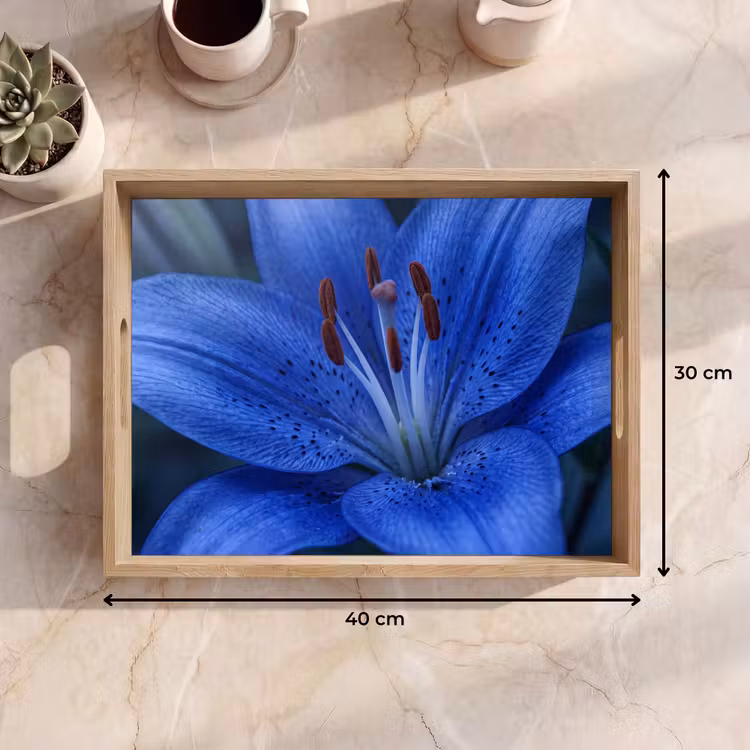 Tablett - Blaue Blume – Natur — 9
