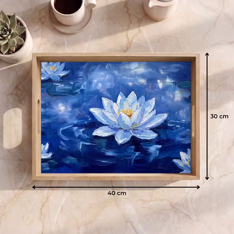 Tablett - Blaue Seerose – Wasser — 9