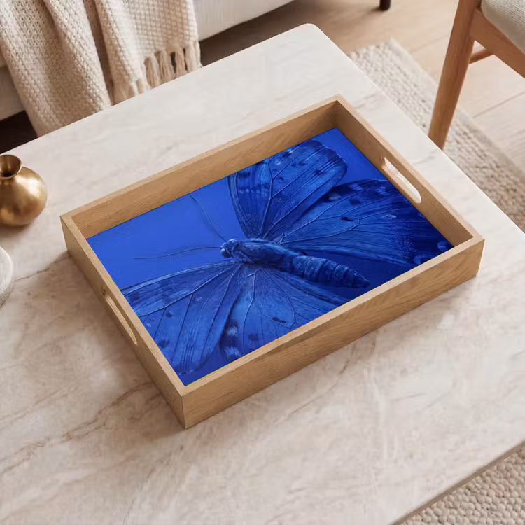 Tablett - Blauer Schmetterling – Insekt — 2