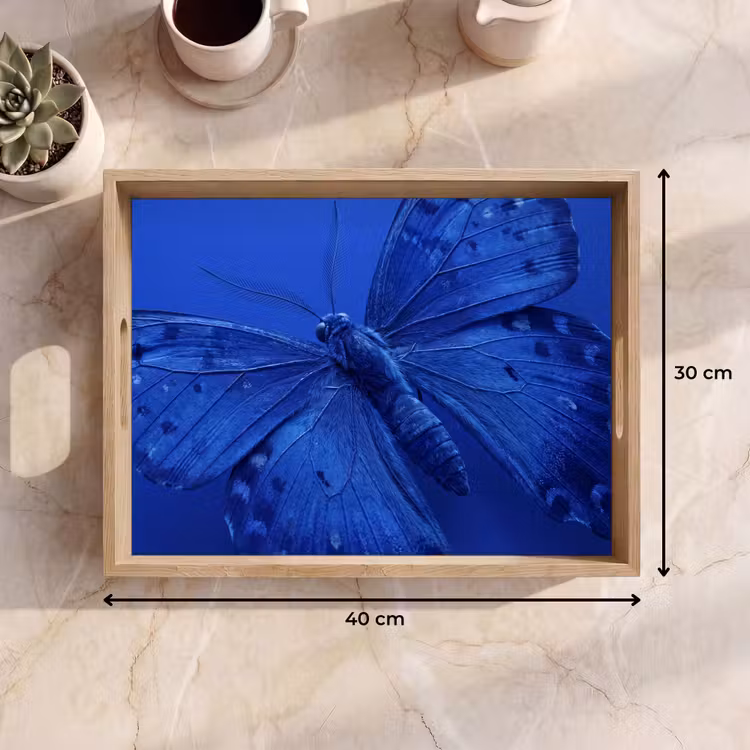 Tablett - Blauer Schmetterling – Insekt — 9