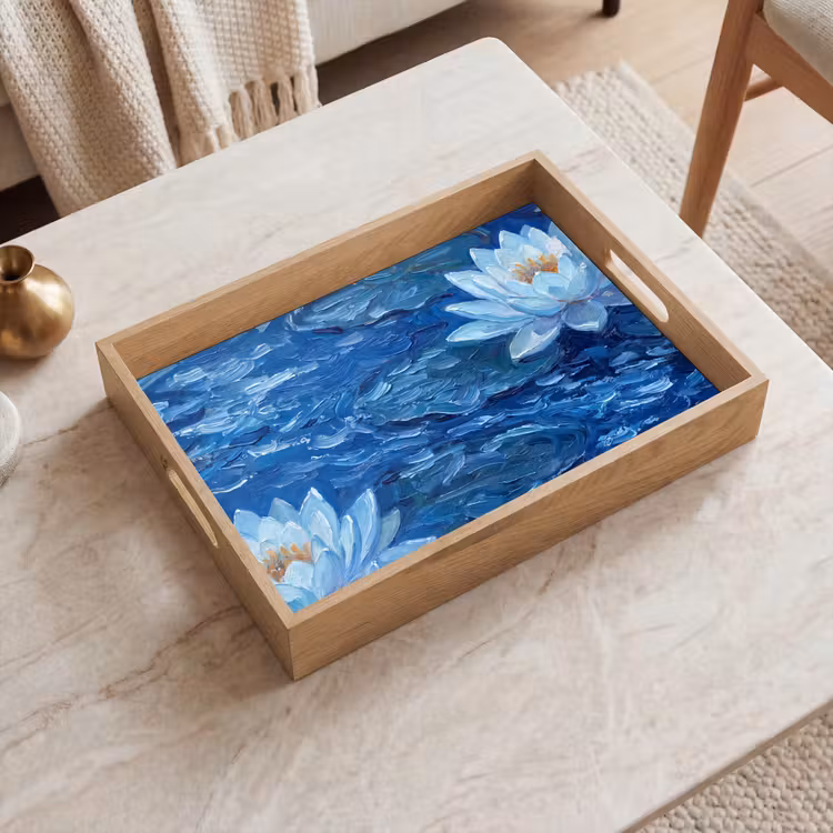 Tablett - Blumen – Wasser – Blau — 2
