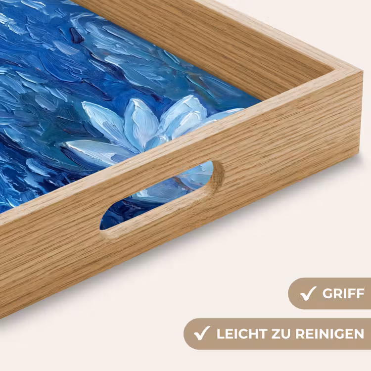 Tablett - Blumen – Wasser – Blau — 5