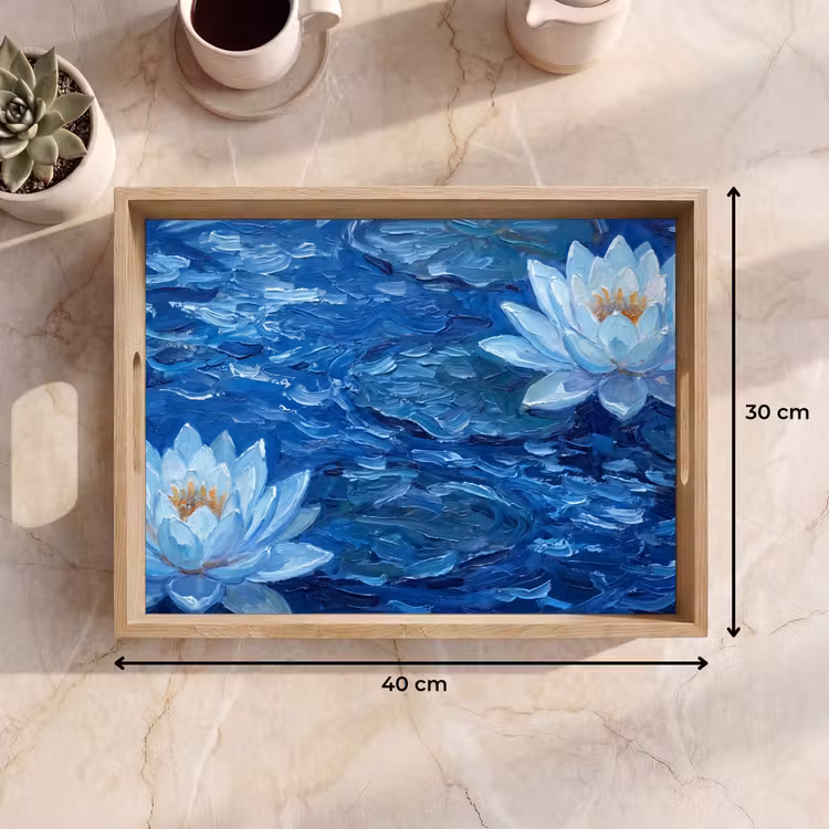 Tablett - Blumen – Wasser – Blau — 9