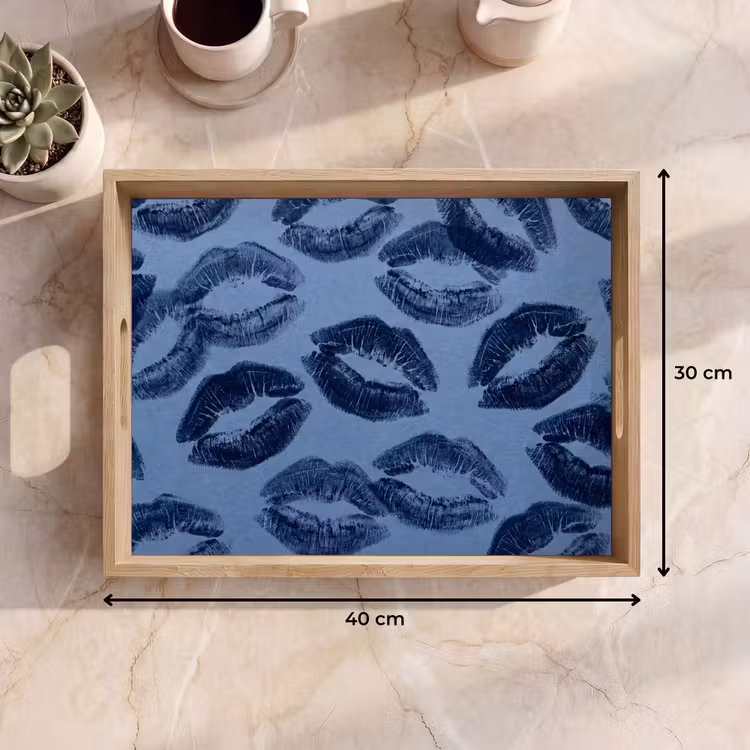 Tablett - Lippen – Muster – Blau — 9