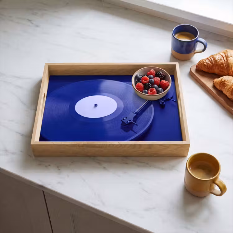 Tablett - Plattenspieler – Vinyl – Blau — 4