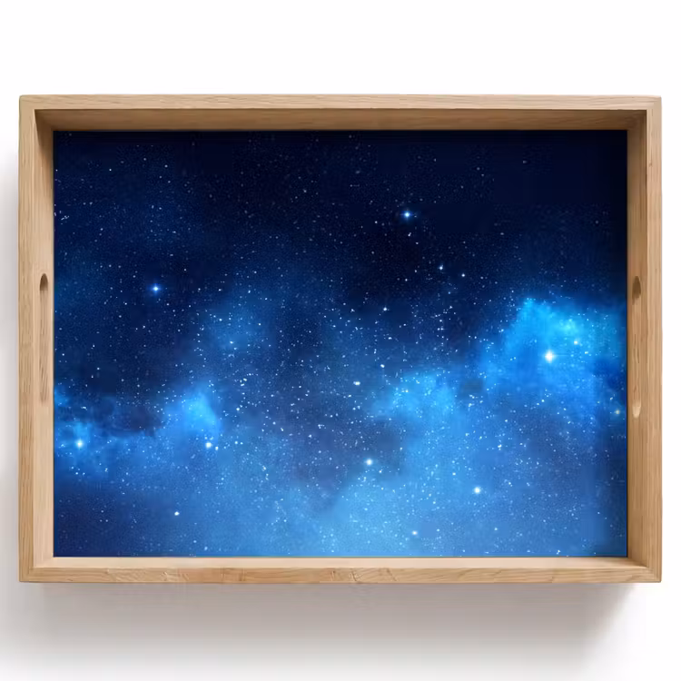 Tablett - Sternenhimmel – Nebel – Blau — 1