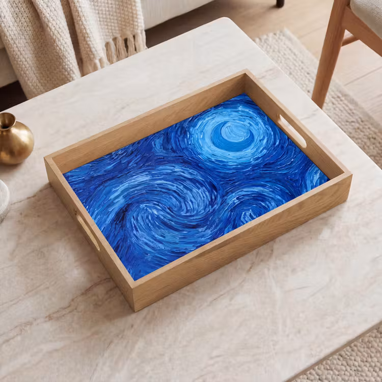 Tablett - Wirbel – Blau – Modern — 2