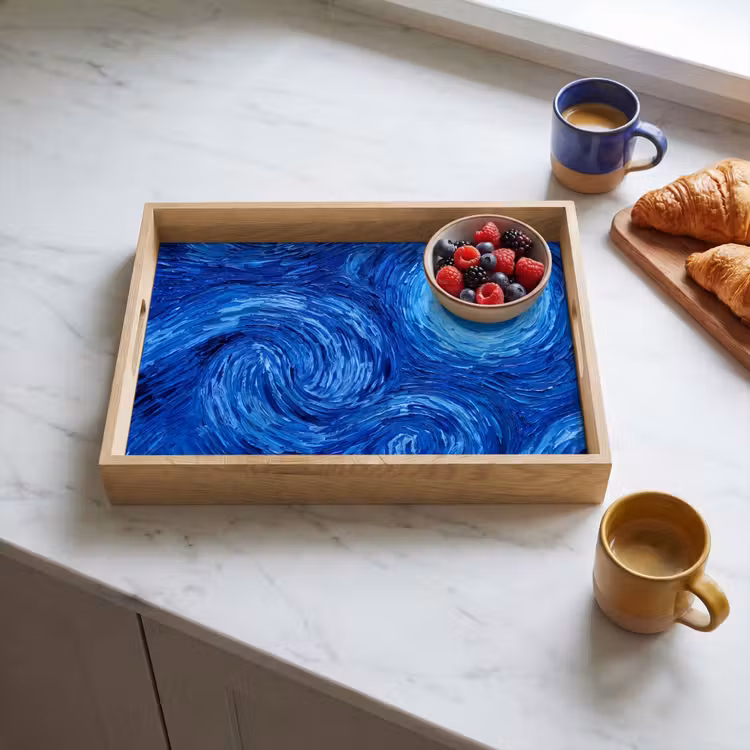 Tablett - Wirbel – Blau – Modern — 4