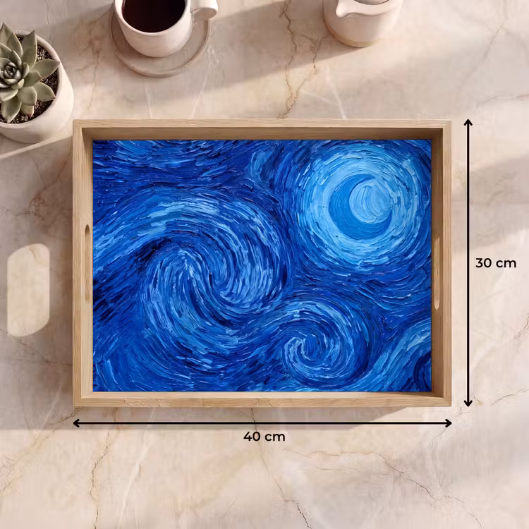 Tablett - Wirbel – Blau – Modern — 9